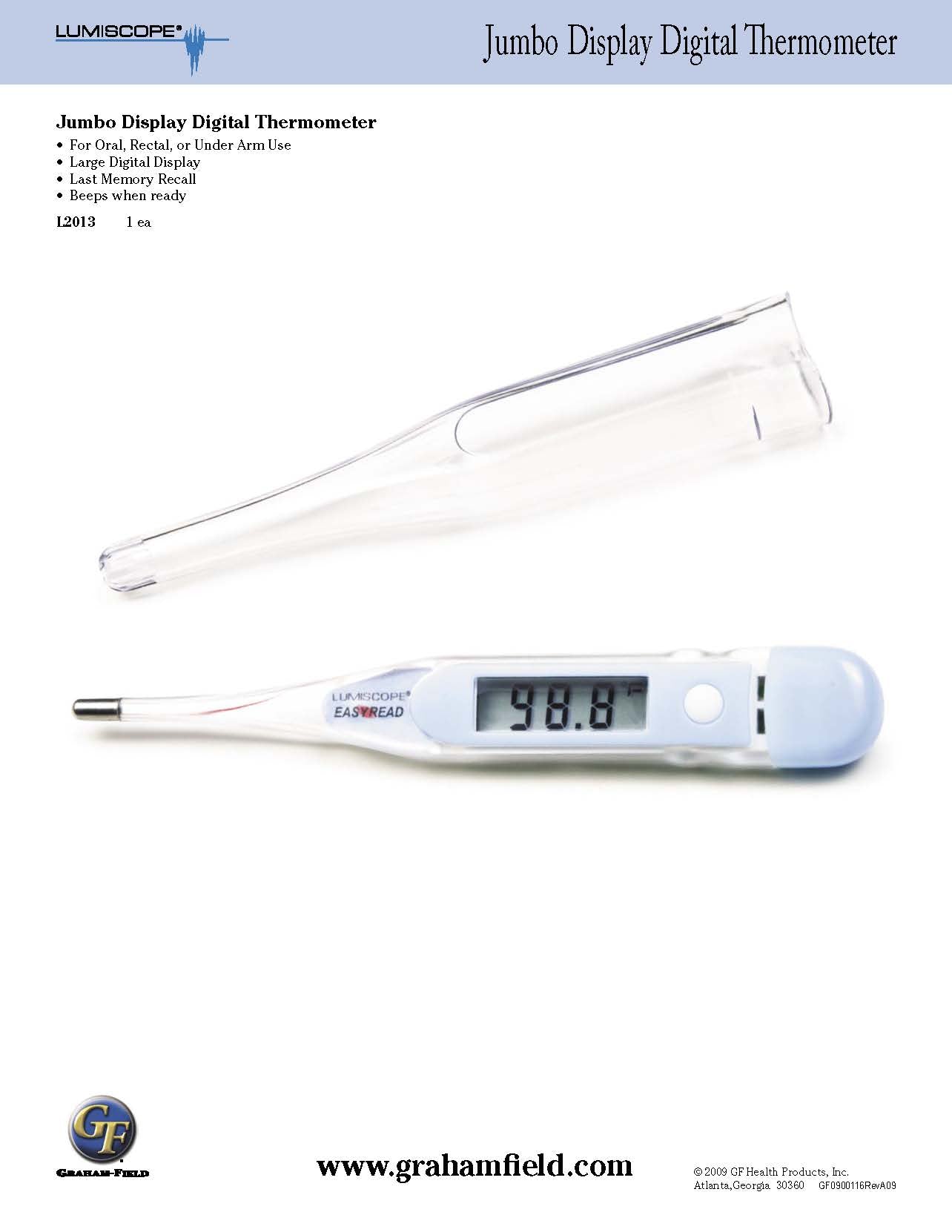 Quick Read Lumiscope Digital Thermometer